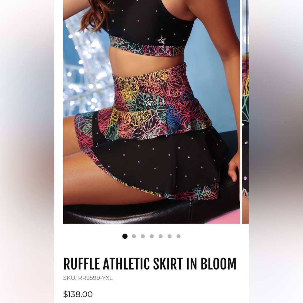 Adult Small Rebel RUFFLE ATHLETIC SKIRT